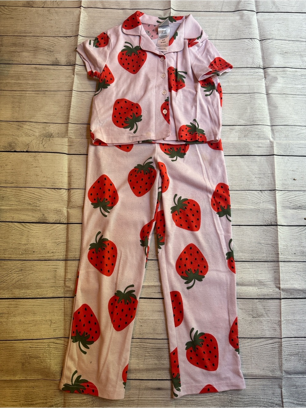 Jellifish Kids 2-Piece Strawberry Pajama Set size Small